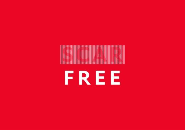 Scar Free Stacked Large Print Logo White